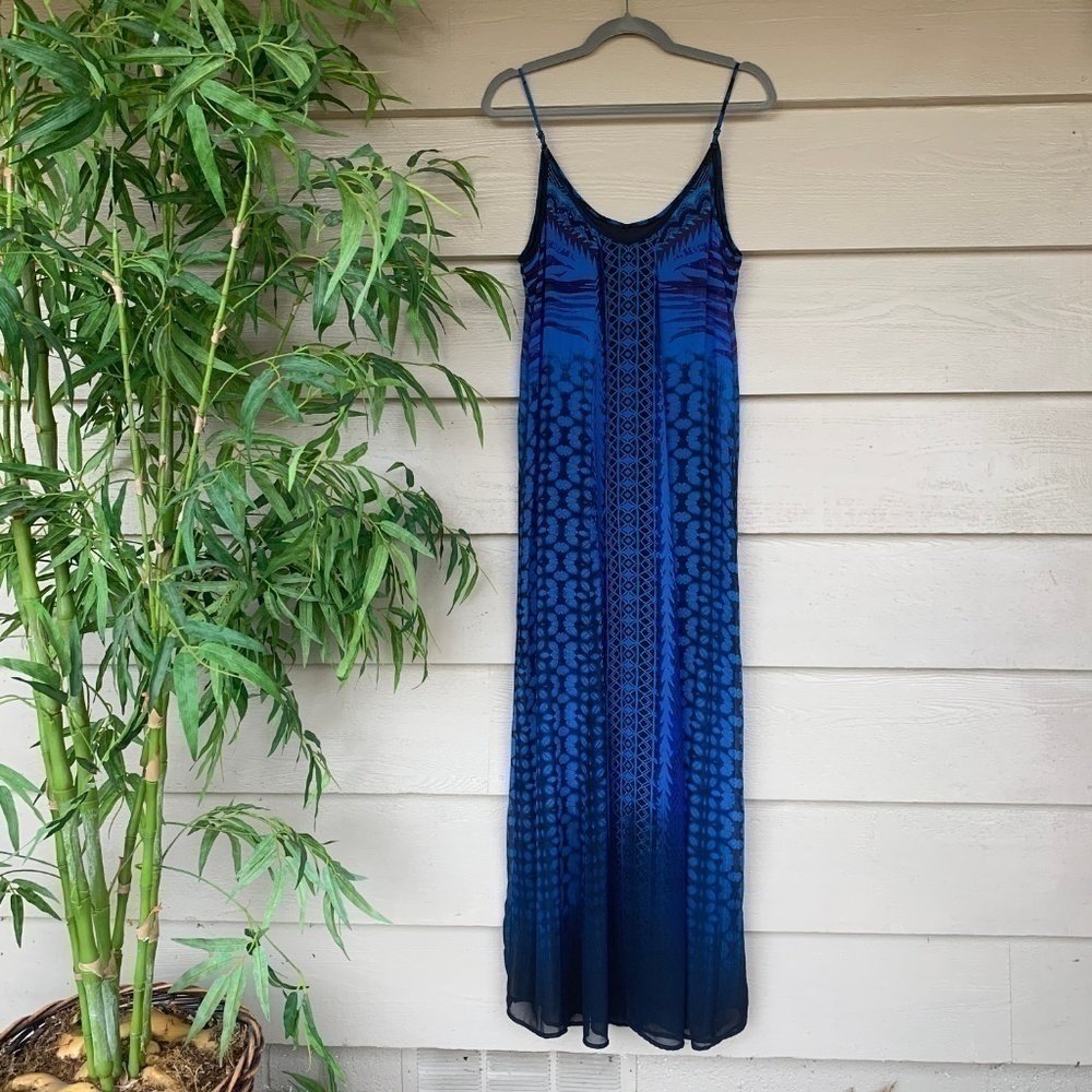 Express Blue/Plum/Black Multi-Pattern Maxi Dress - Picture 2 of 6